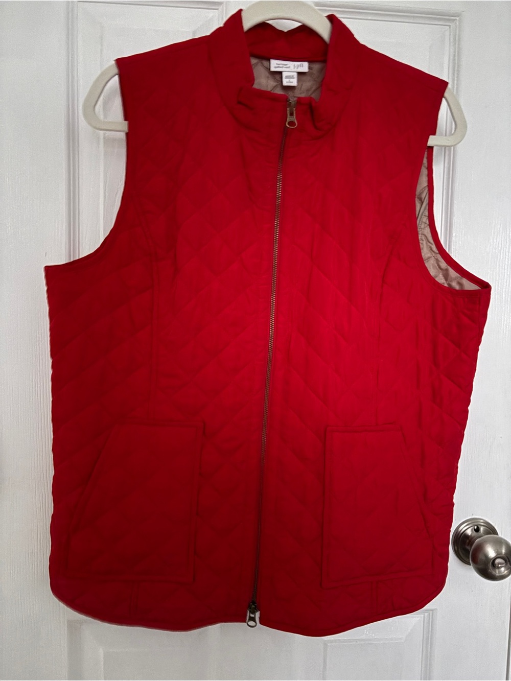 Heritage Red Quilted Sleeveless Vest#0353